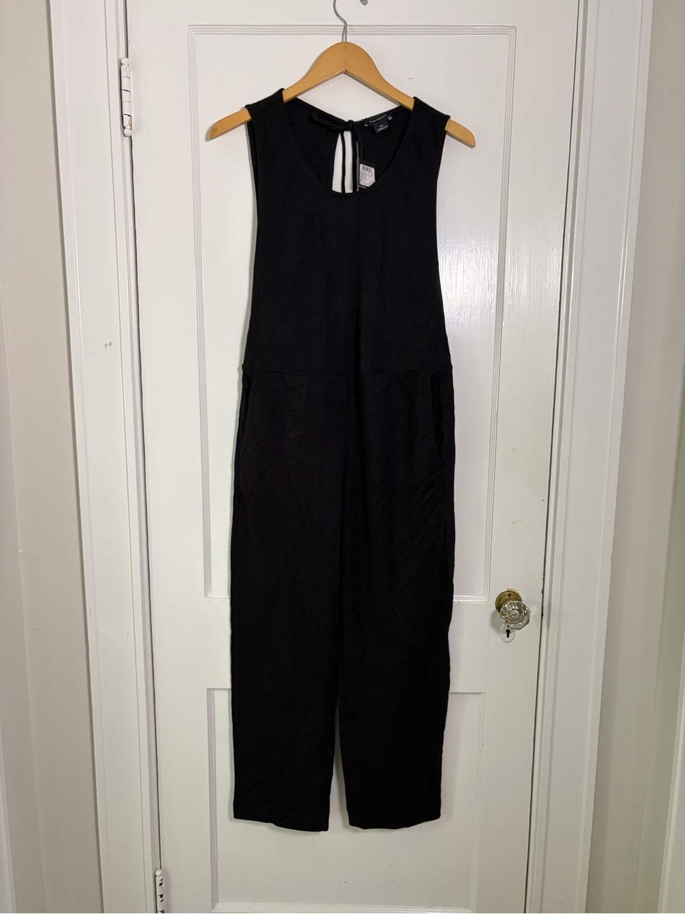 NWT Club Monaco Layerable Knit Jumpsuit Black Open Sides S